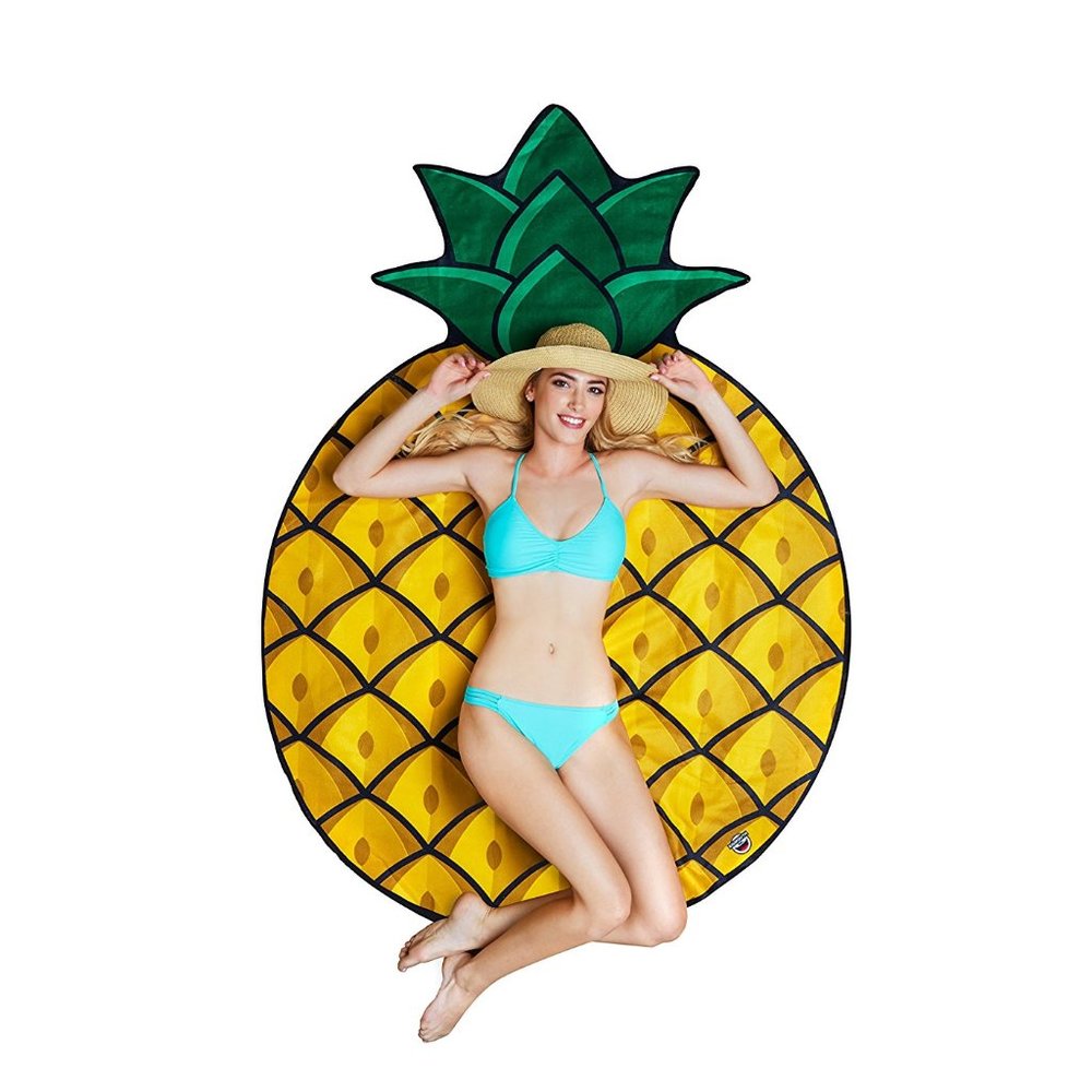 Round Pineapple Beach Towel/Mat/Picnic Blanket - Picture 1 of 2
